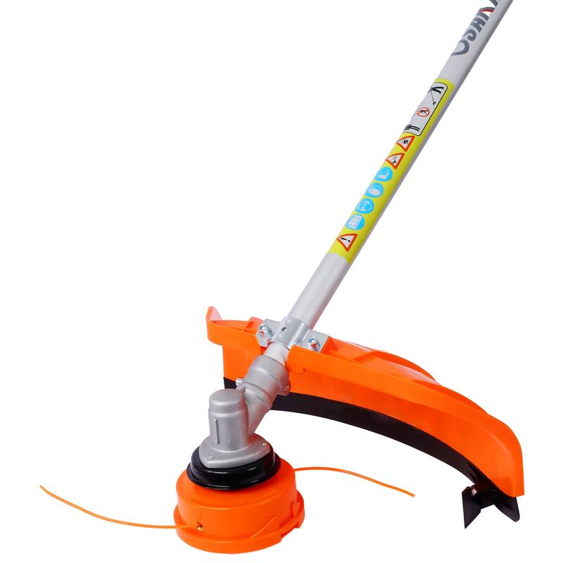 Orange 52cc 2-Stroke Gas String Trimmer and Brush Cutter Combo with Powerful Engine - 73.50”L x 25”W x 15.50”H