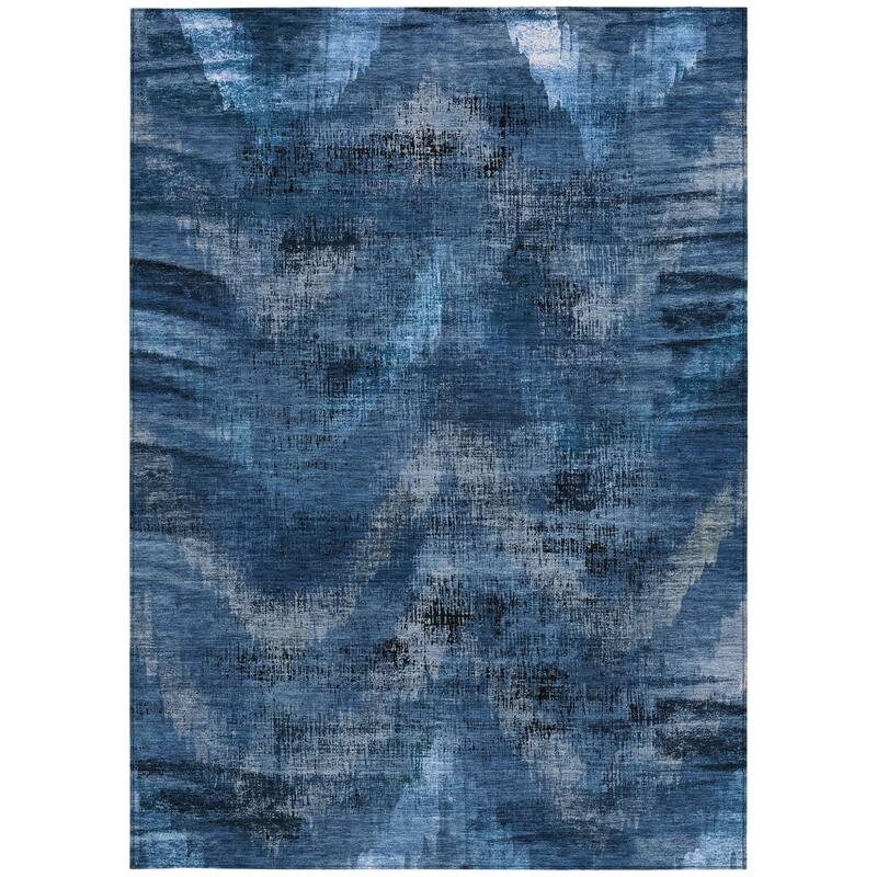HomeRoots Abstract Transitional Rectangle Outdoor Rug