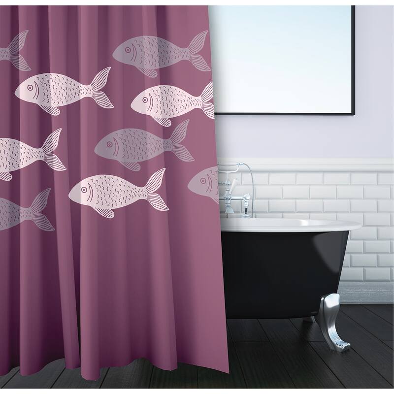 Fish Line Animal Print Print Print Shower Curtain