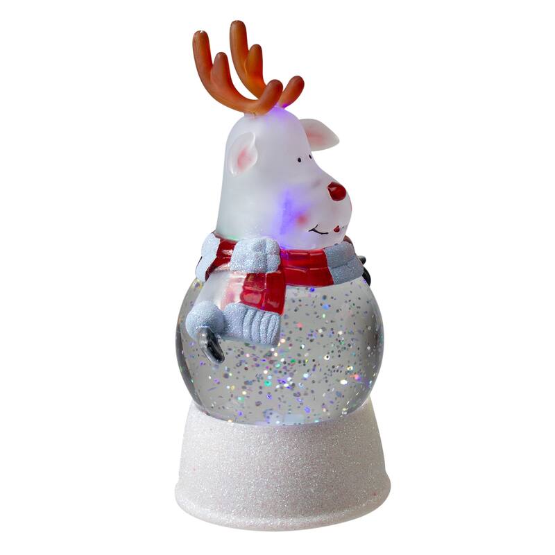 8" LED Lighted Reindeer Christmas Snow Globe