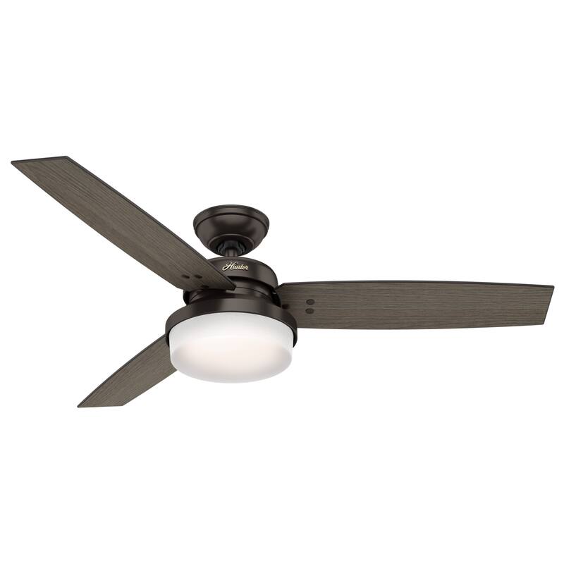 Hunter Fan Sentinel Brushed Nickel 52-inch Ceiling Fan with 3 Reversible Blades - Silver