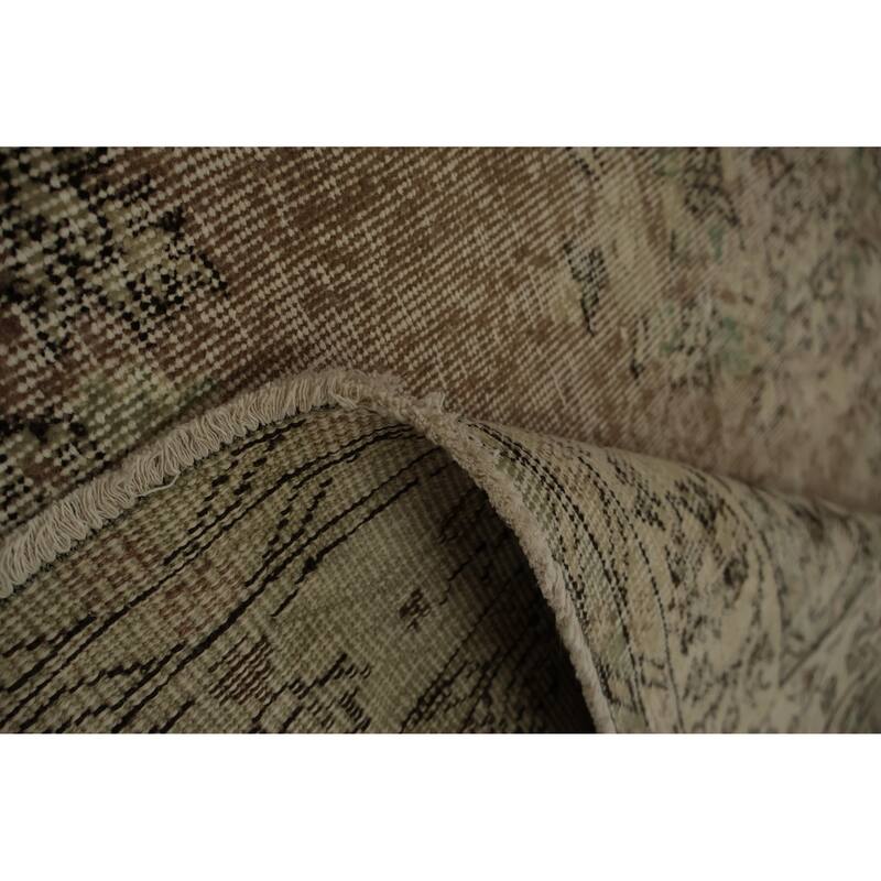 Hand Knotted Oriental 100% Wool Carpet Transitional Medallion Brown Anatolian Area Rug - 8' 8'' X 5' 10''