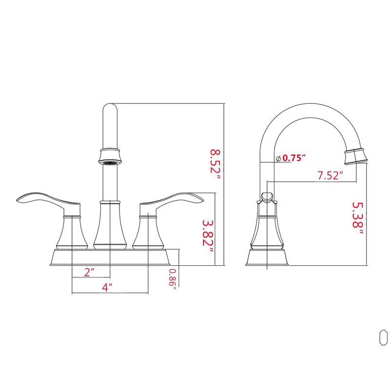 4 Inch Centerset Bathroom Sink Faucet Double Handle Bathroom Faucet with 360° Swivel Spout Vanity Tap with Pop Up Drain