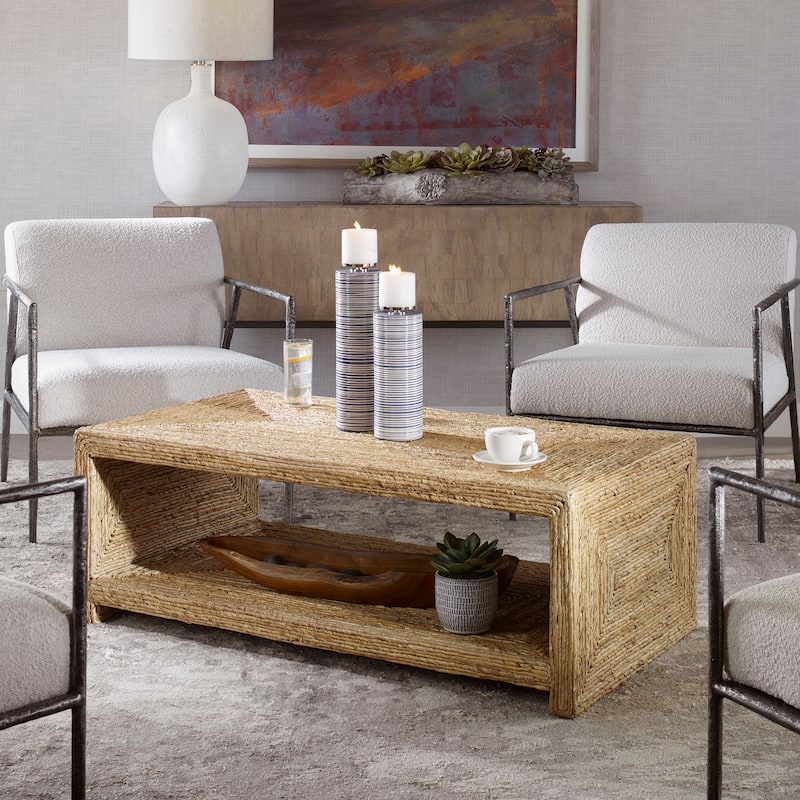 Uttermost Rora Open Coastal Coffee Table - 46"W x 17"H x 25"D - 46"W x 17"H x 25"D