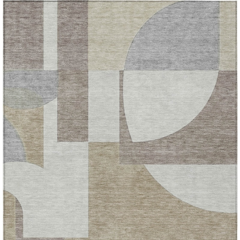 HomeRoots Geometric Modern Rectangle Outdoor Rug