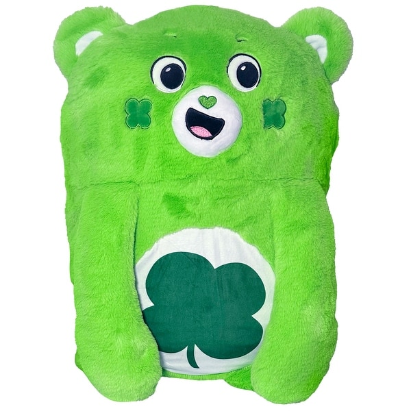 slide 2 of 6, Happy Nappers: Care Bears Pillow Pocket Pal - Good Luck Bear Green