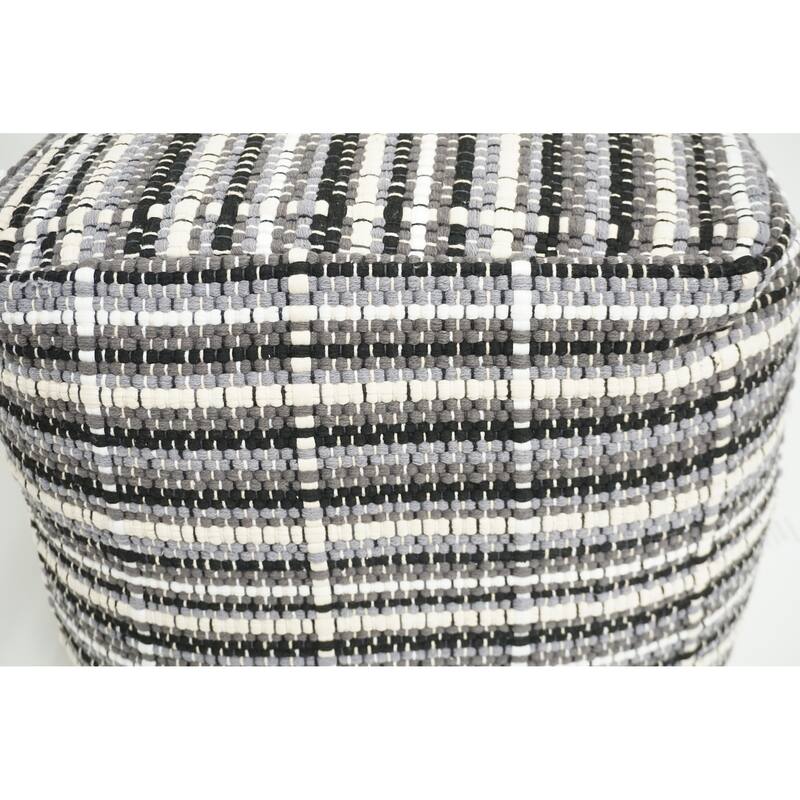 Home&Manor Wool Cotton Ravenna Pouf