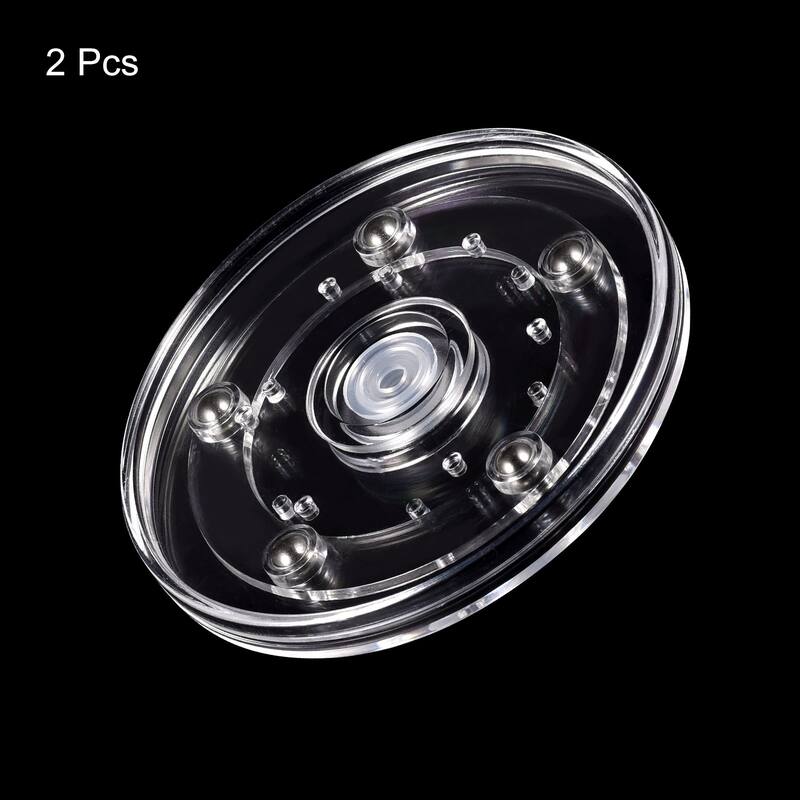 4inch Rotating Swivel Stand with Steel Ball Lazy Susan Base Turntable Clear 2Pcs