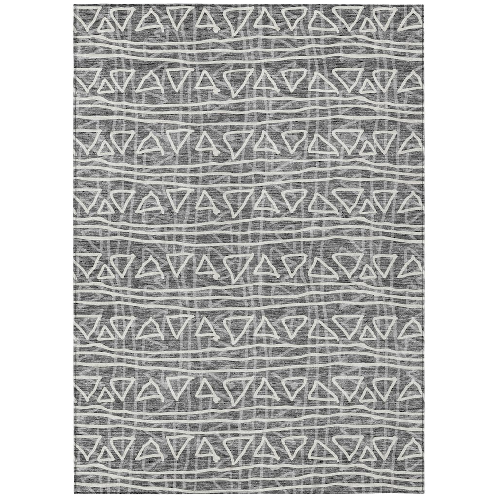 HomeRoots Geometric Transitional Rectangle Outdoor Rug