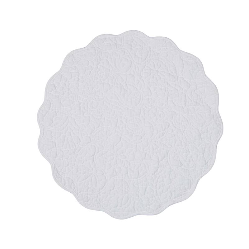 Christiana White Round Quilted Placemat Set 6