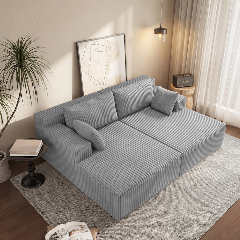 96" Cloud Sectional Couch with L-Shape Chaise,Modern Modular Sofa with Deep Seat, Upholstered Couches for Bedroom