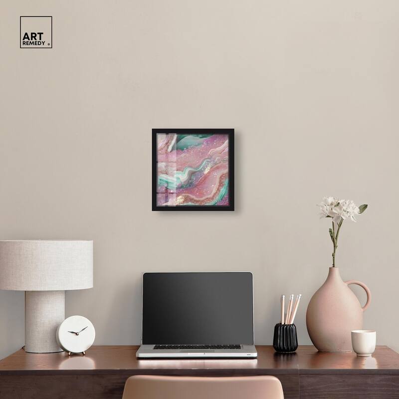 Pink and Mint Crystal III Shadowbox by Art Remedy