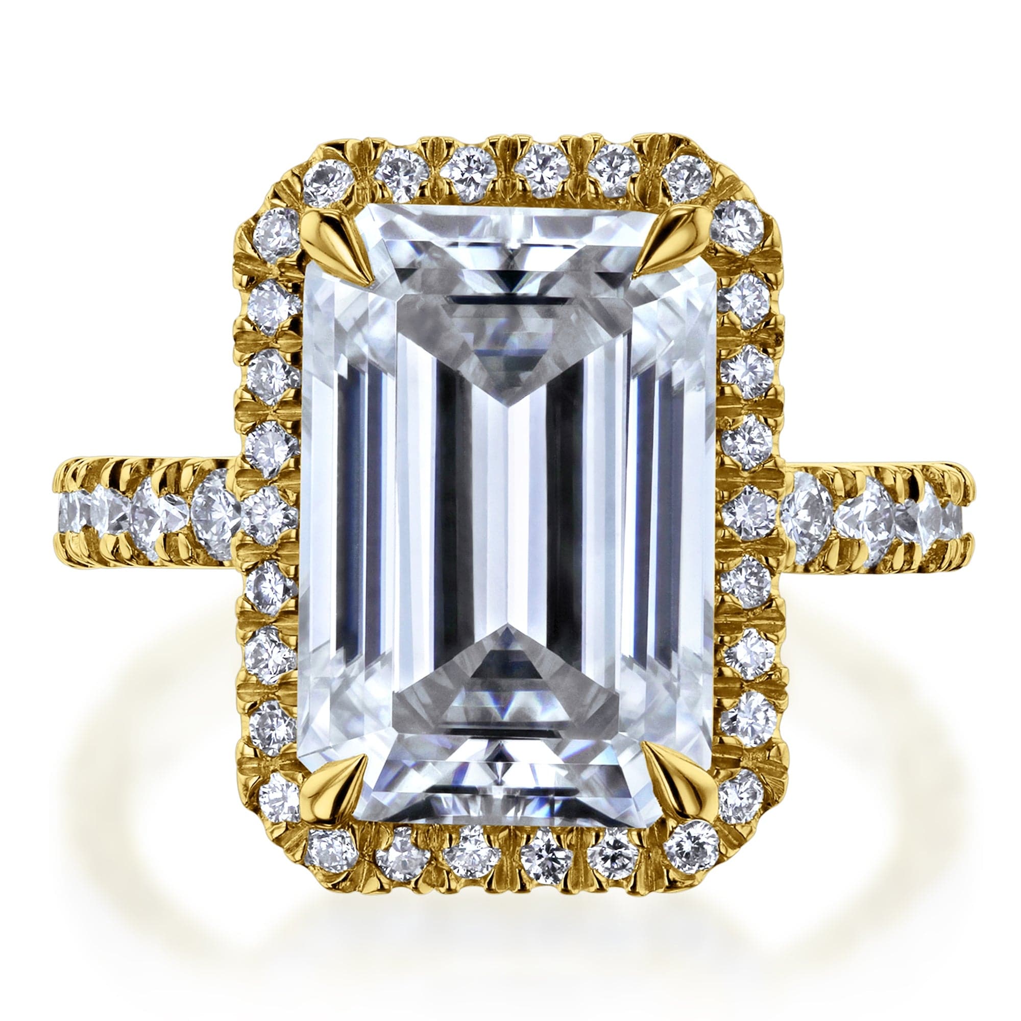 Kobelli Signature Collection Bold Series 5.6 Carats Lab Grown Diamond Certified 14k Solid Gold Emerald-cut Halo Eloise Ring