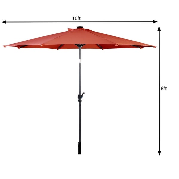 10 ft lighted patio umbrella