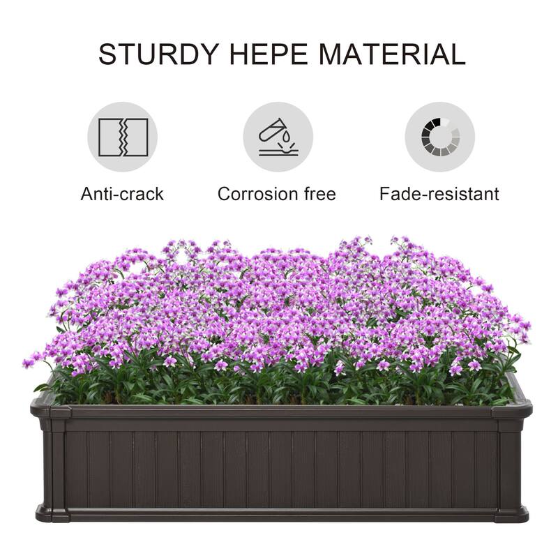 Outsunny 4' x 2' x 1' Raise Garden Bed, Planter Box for Flowers, Herbs Outdoor Backyard with Easy Assembly