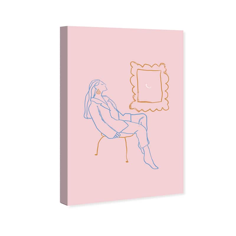Wynwood Studio Canvas Fashion and Glam The Mirror Window Pink and Pastel Pink Modern & Contemporary Wall Art Canvas Print