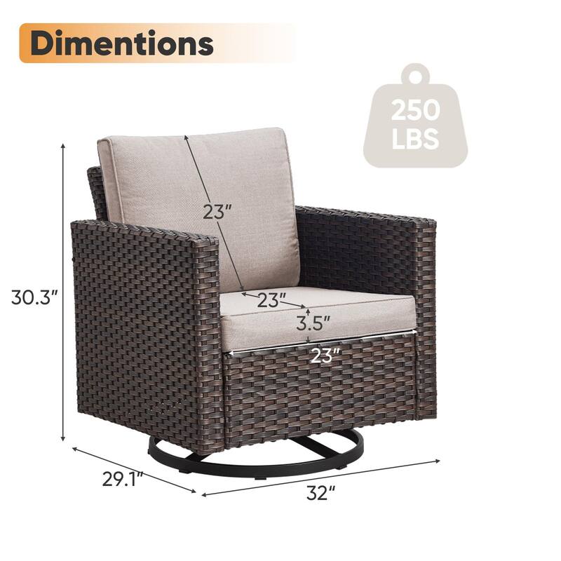 Patio Sofa, Glider Chair, Club Chair Ottoman Set