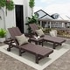 preview thumbnail 100 of 113, Shoreside Modern Poly Eco-Friendly All Weather Reclining Chaise Lounge With Wheels and Side Table (2-Piece Set)