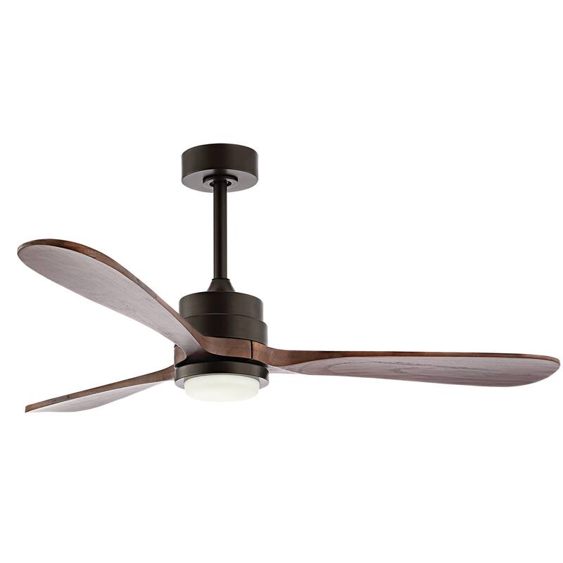 GetLedel 52" Solid Wood 3-Blade LED Ceiling Fan with Remote and Light
