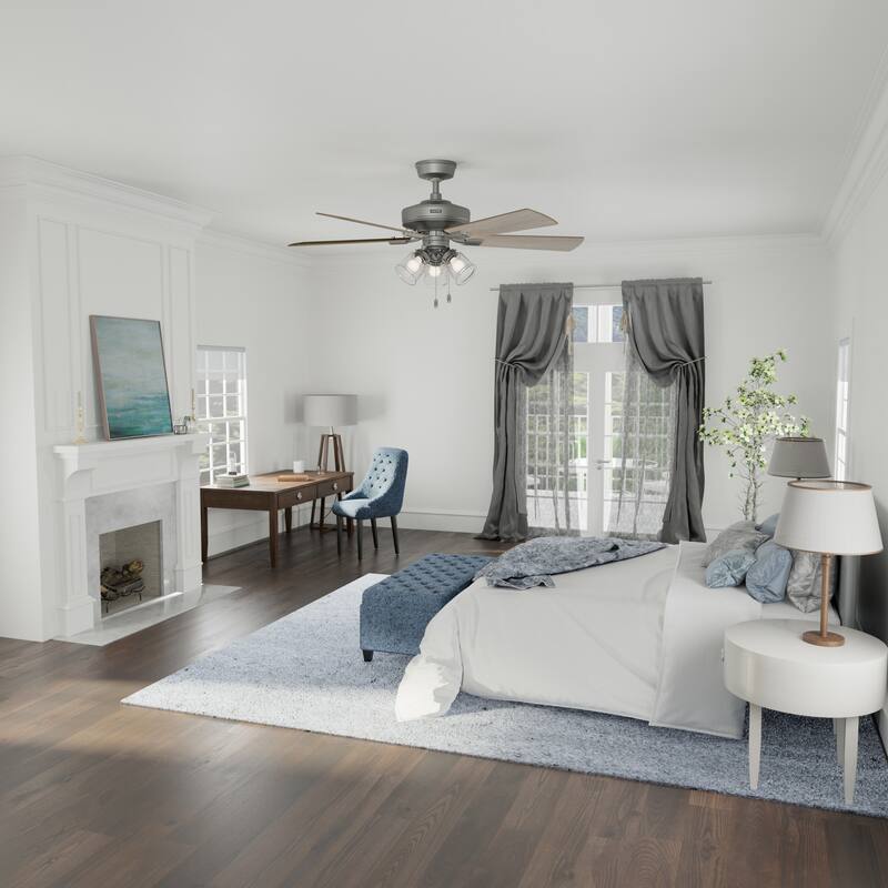 Hunter 52" Crestfield Ceiling Fan w/ LED Light Kit, Pull Chain - Farmhouse, Transitional - EASY INSTALLATION!