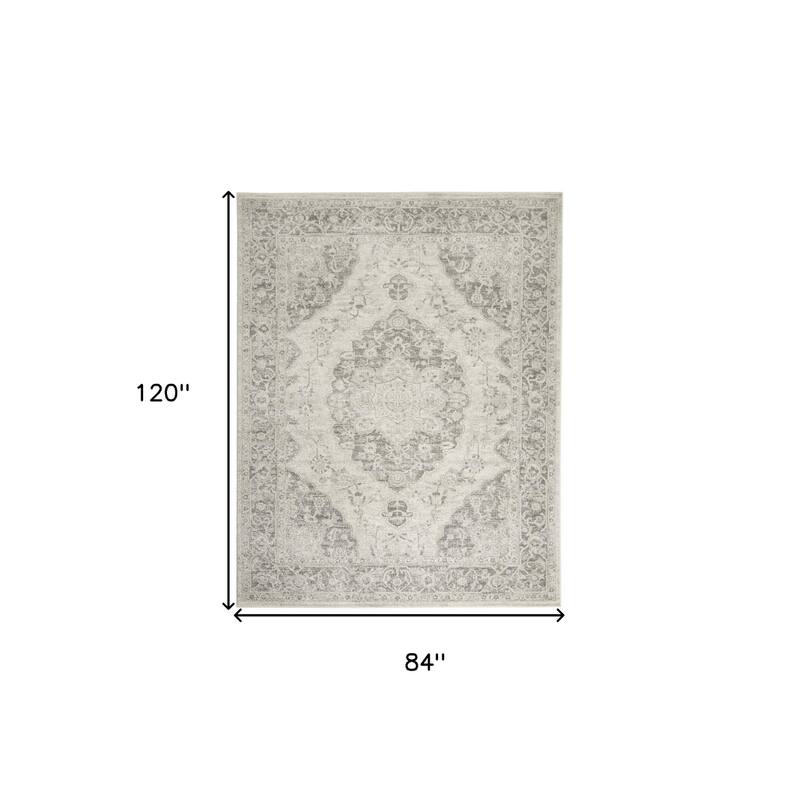HomeRootsFloral Medallion Transitional Rectangle Area Rug - 120' X '84' X '0.5