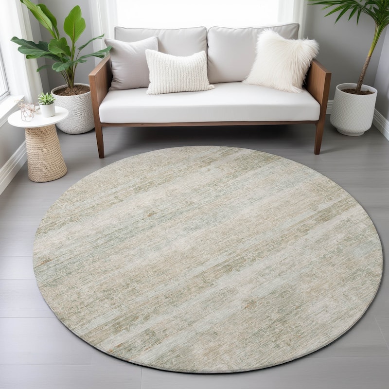 Machine Washable Indoor/Outdoor Watercolor Ombre Chantille Rug