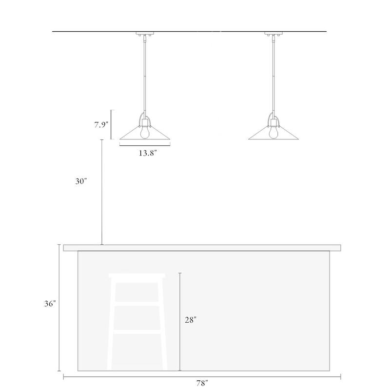 Modern Farmhouse 1-Light Black Gold Pendant Light Kitchen Island Lights - D 14'' x H 8''