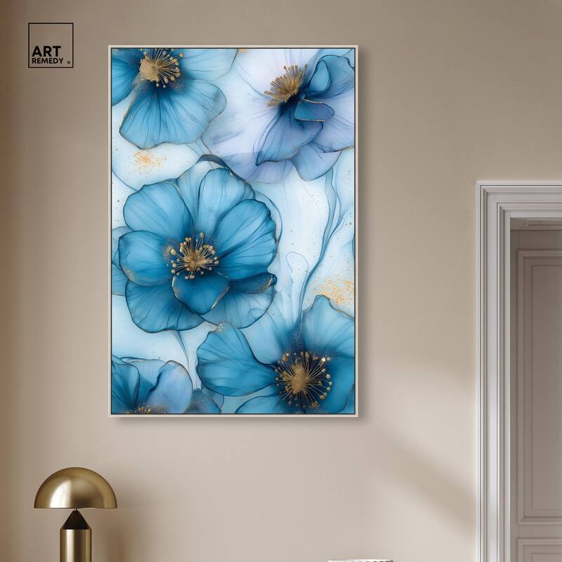 Gilded Cyanescence Canvas by Art Remedy