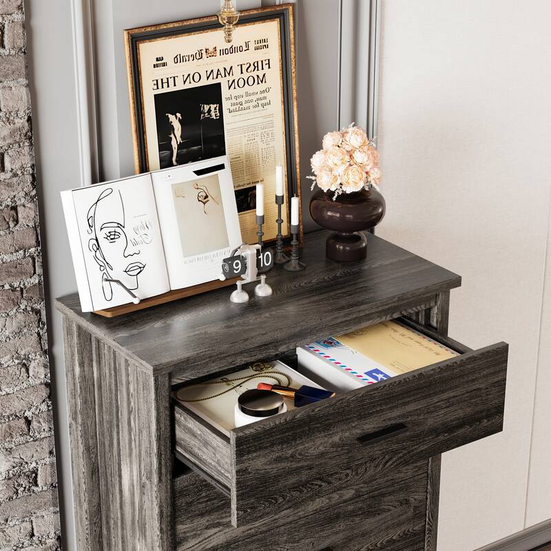 4-Piece Queen Bedroom Set - Storage Headboard with Charging, 2 Nightstands & 5-Drawer Dresser