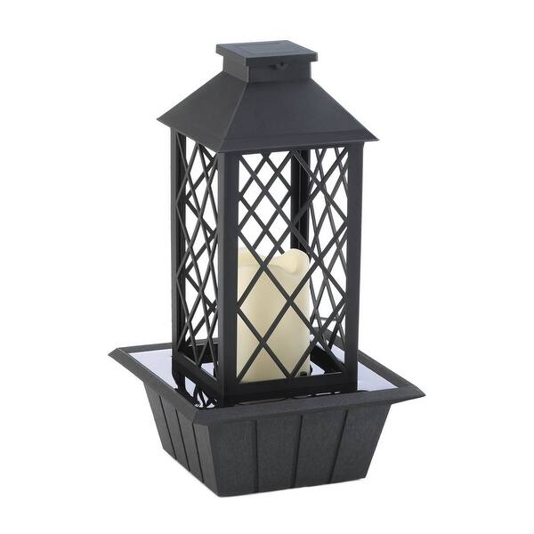 slide 2 of 4, Lantern Tabletop Fountain 13.5" Black