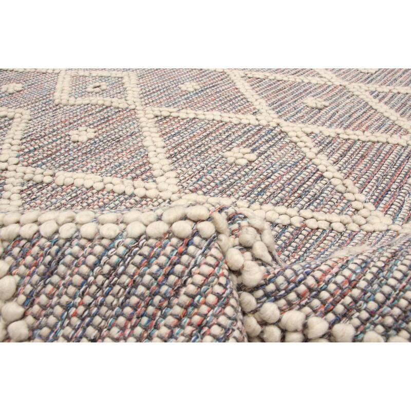 ECARPETGALLERY Braid weave Sienna Grey Wool Rug - 4'11 x 7'9