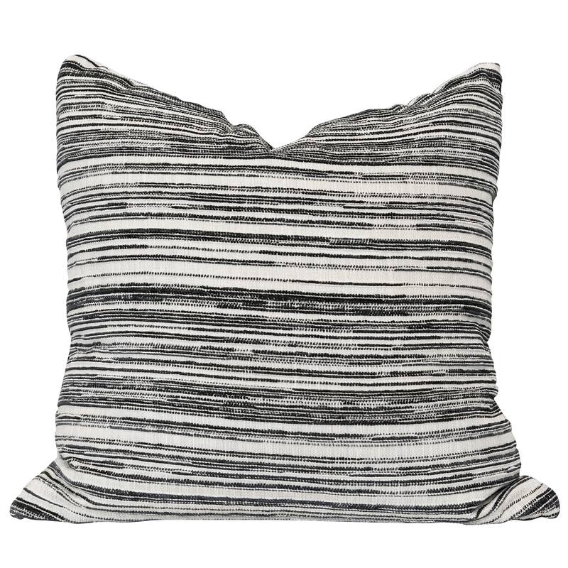 Harp & Finial Pepper Pillow - Abstract Stripes with Down Feather Insert - Feather Down - Accent - Grey, Black, White - Single