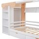preview thumbnail 16 of 97, House Bed with Curtain Fabric and Built-in Wardrobe & 2 Drawers