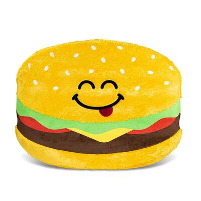 Cheeseburger Floor Floatie, Kids Round Pillow, Soft Inflatable Cushion