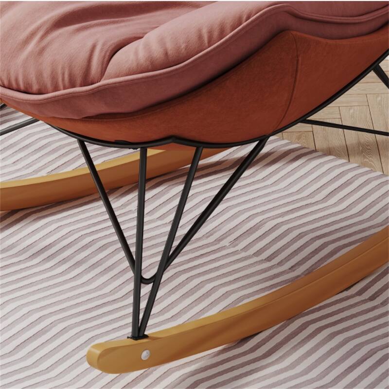 Ergonomic Rocking Chair with Detachable and Washable Seat Cushion