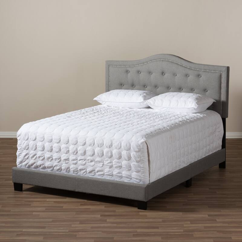 King Size Bed Fabric Upholstered Grey Bedroom Furniture Modern Design