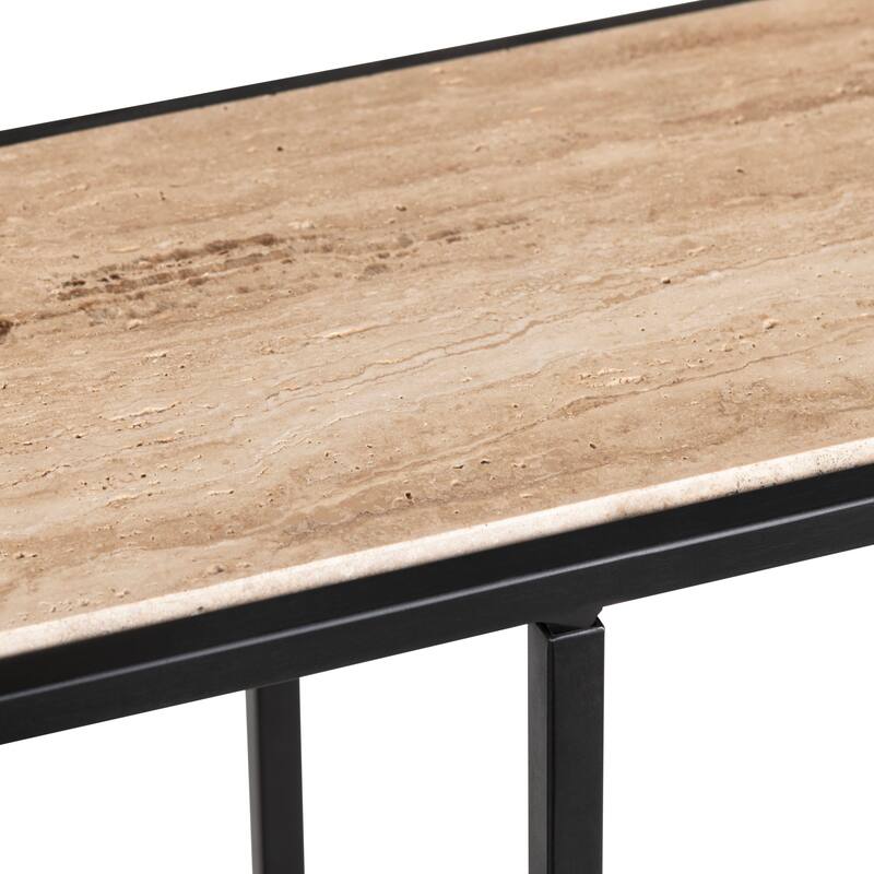 70 in. Brown Travertine Accent_Console_Sofa Table