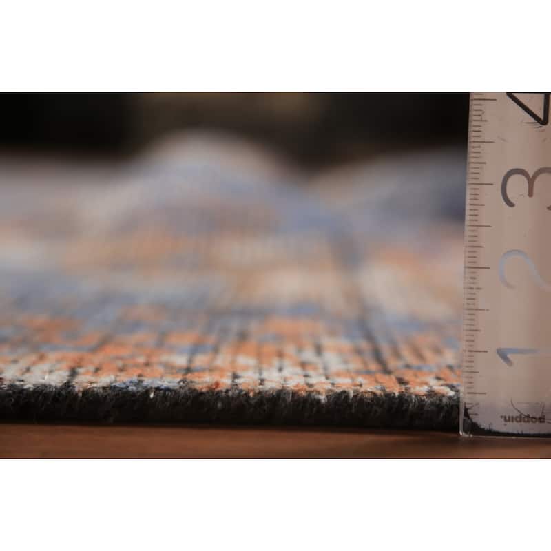 Modern Abstract Indian Large Rug Hand-Knotted Wool Carpet - 9'8"x 13'6"