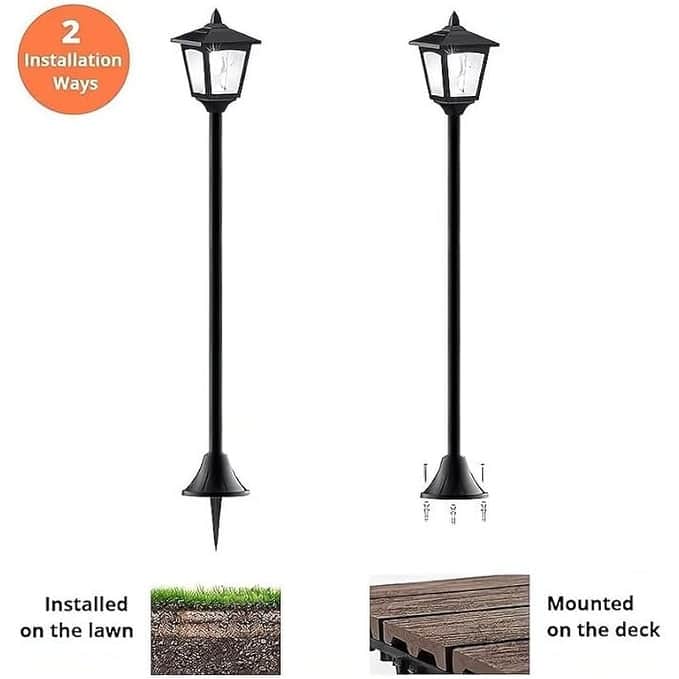 4 Pack 40" Solar Lamp Post Lights - IP65 Waterproof LED w/Dusk to Dawn Sensor for Yard & Driveway - Black