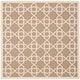 SAFAVIEH Courtyard Lawanda Trellis Indoor/ Outdoor Waterproof Patio Backyard Rug - 7'1 x 7'1 Square - Brown/Beige