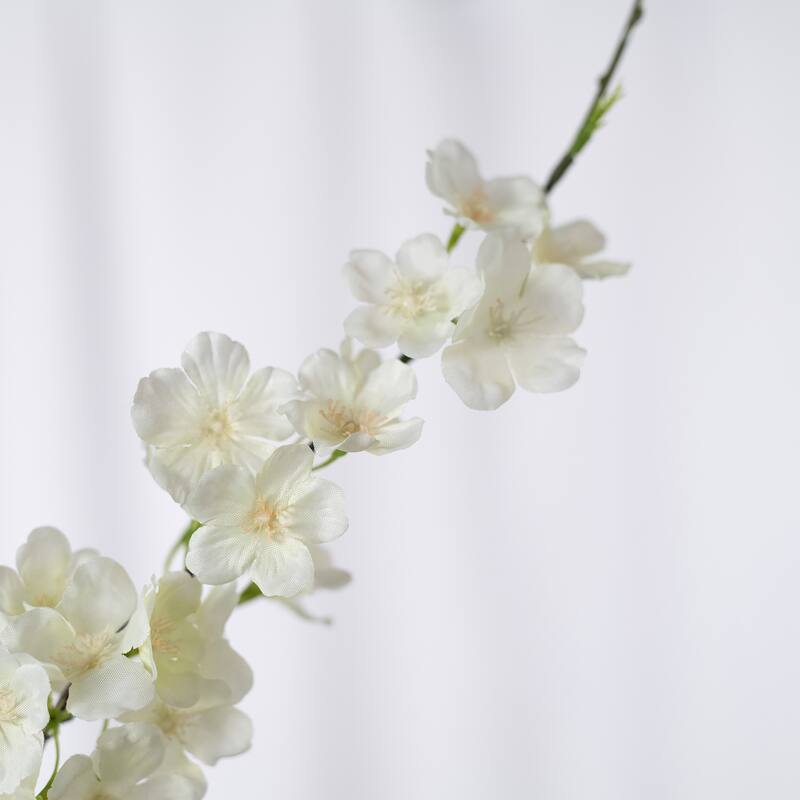 Creamy white Decorative Artificial Cherry Blossom(Pack of 1 Branch)