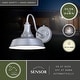 preview thumbnail 2 of 6, VAXCEL Dorado 1-Light Satin Silver and White Dusk to Dawn Sensor Farmhouse Outdoor Wall Sconce, Gooseneck Shade, Dark Sky