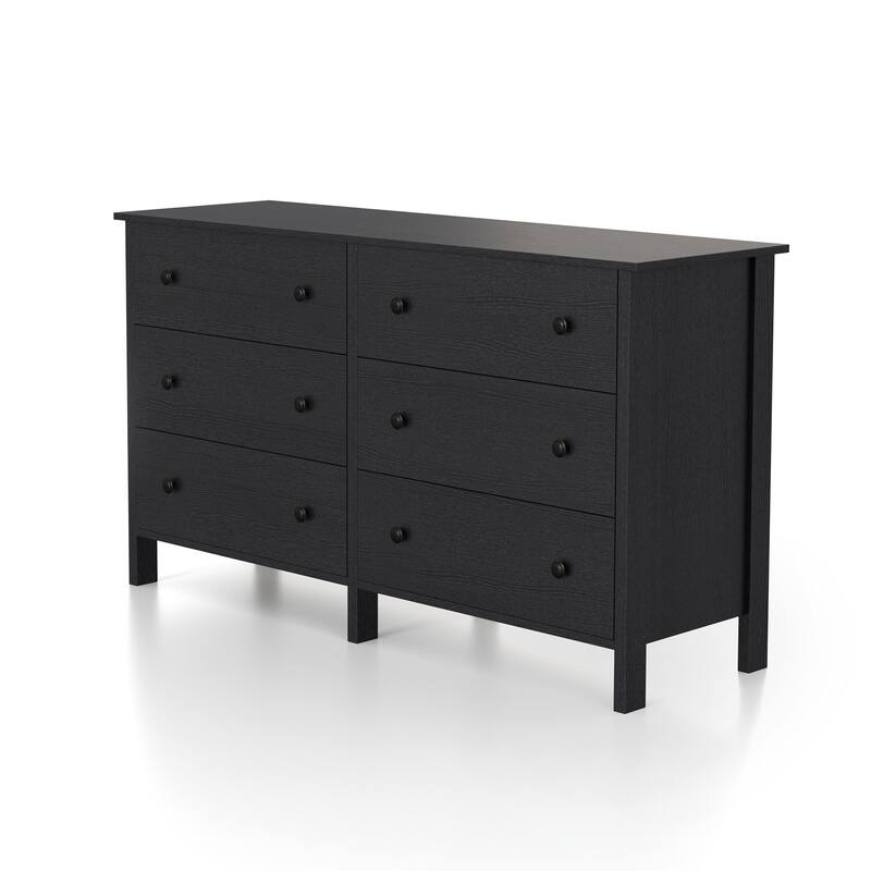 DH BASIC Transitional 53-inch Wide 6-Drawer Neutral Youth Dresser by Denhour