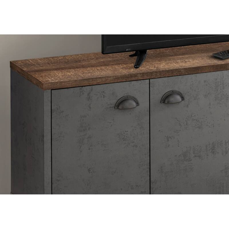 60-Inch TV Stand, Contemporary Media Entertainment Center, Storage Cabinets and Adjustable Shelves, Industrial Style