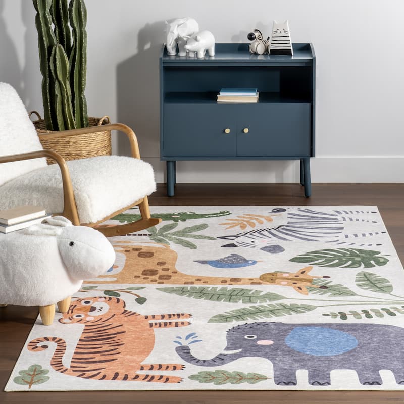 Nuloom Zia SplashGuard Graphic Machine Washable Area Rug