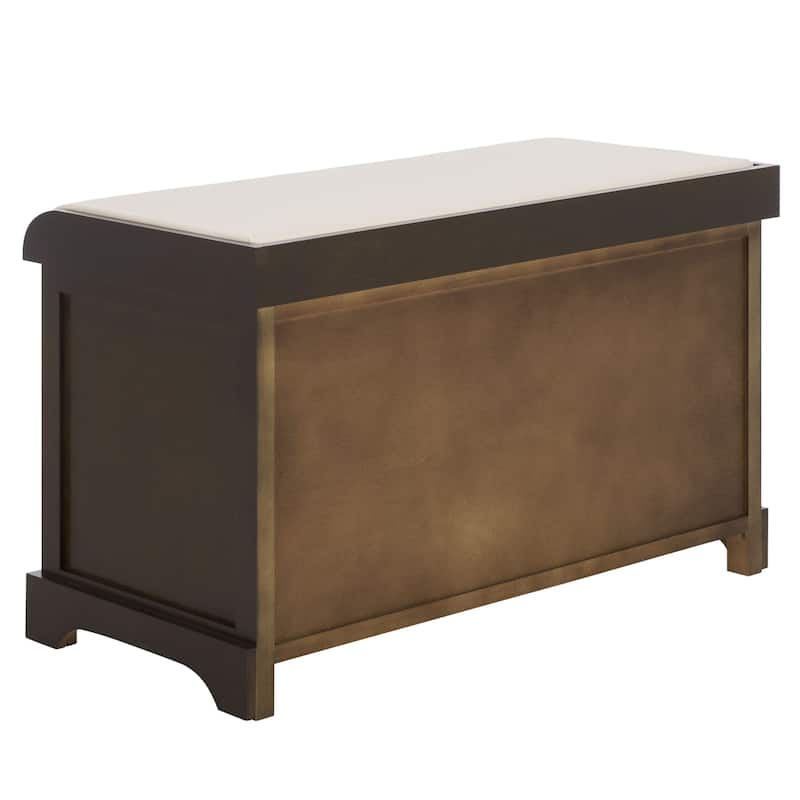 SAFAVIEH Euphemia Brown Woven Storage Basket Bench - 33.5" x 16.1" x 19.9" - 34"W x 16"D x 20"H