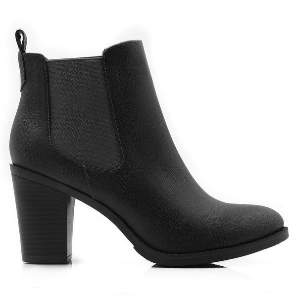 stacked heel chelsea boot