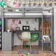 preview thumbnail 1 of 20, Kid Bed Frame Wood Twin Size Loft Bed with L-shaped Desk,Wardrobe and Shelves Grey
