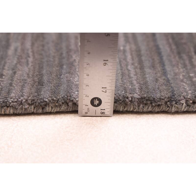 ECARPETGALLERY Hand Loomed Kashkuli Gabbeh Dark Grey Wool Rug - 4'10 x 6'11