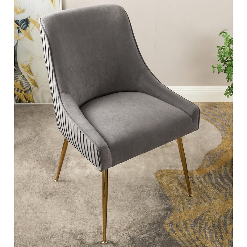 US Pride Furniture Luxury Velvet Chair with Elegant Scoop Back Design Gold Metal Legs and Soft Upholstery Comfortable Seating